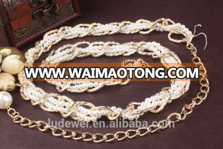 Women gold metal fashion gold waist chain belt